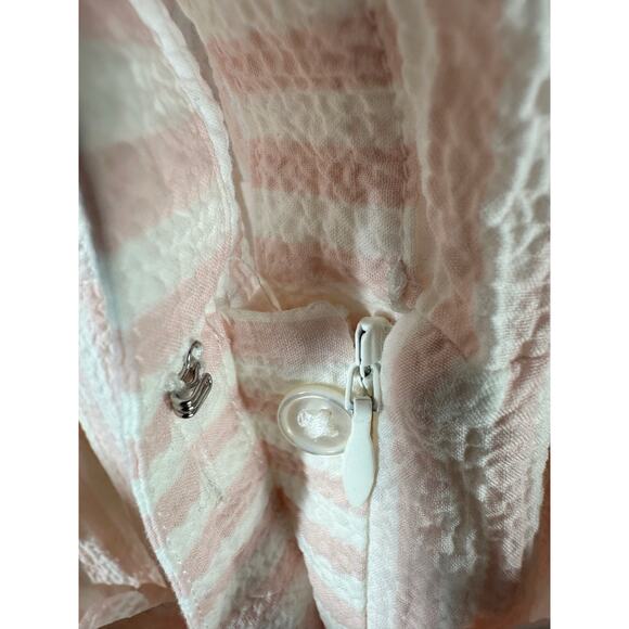 VERONICA BEARD Avella Ruffle Stripe Seersucker Mini Dress Size US 4 - Picture 6 of 13